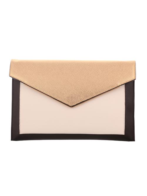 peach,pink,black pu clutch - 10421341 - Very Small Image - 1