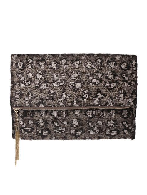 black,white sequins & pu clutch - 10421342 - Very Small Image - 1