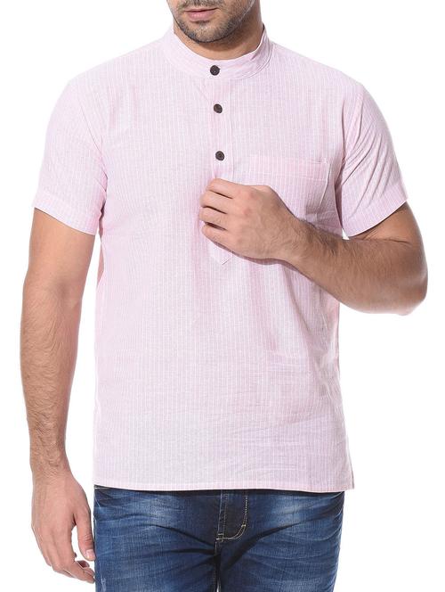 pink cotton short kurta - 10427485 - Very Small Image - 1