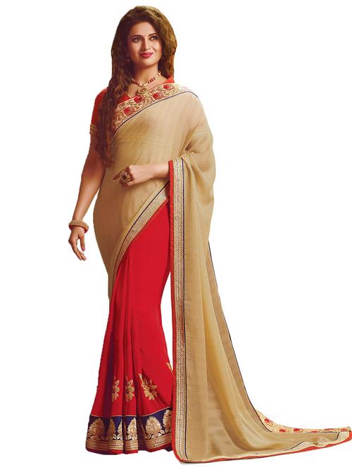 multi colored georgette saree with blouse - 10428724 - Very Small Image - 1