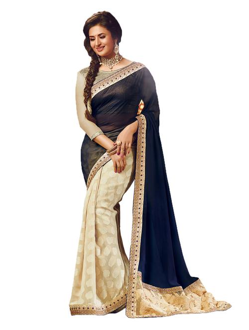 multi colored georgette saree with blouse - 10428739 - Very Small Image - 1
