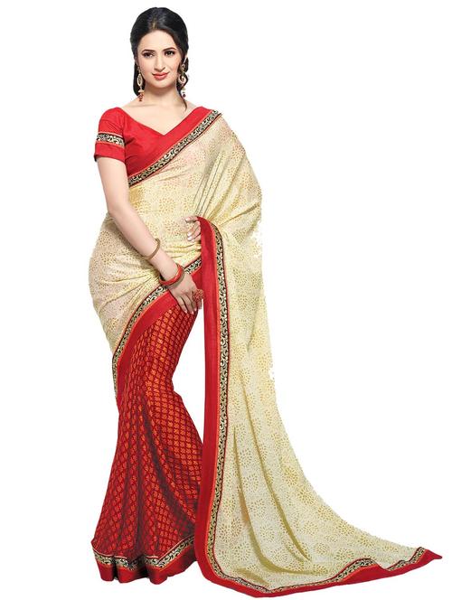 multi colored georgette saree with blouse - 10428831 - Very Small Image - 1