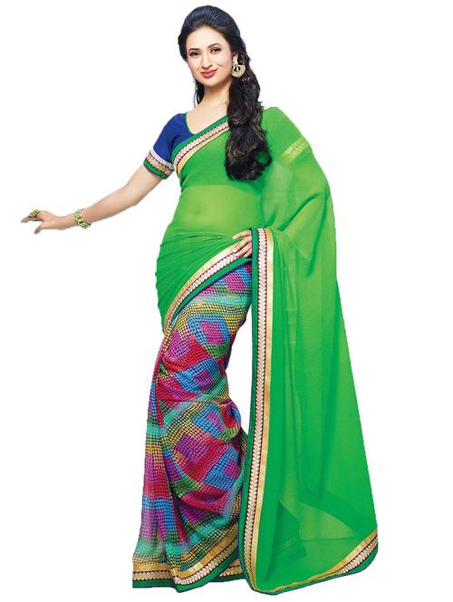 multi colored georgette saree with blouse - 10428843 - Very Small Image - 1