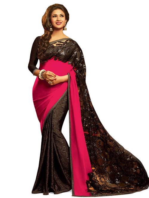 multi colored georgette saree with blouse - 10428876 - Very Small Image - 1