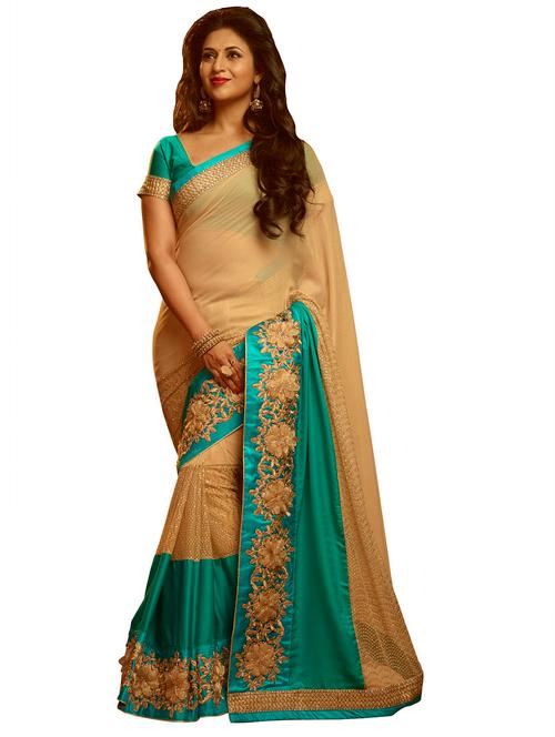 multi colored georgette saree with blouse - 10428878 - Very Small Image - 1