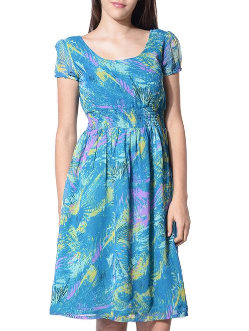 multi colored poly georgette dress - 10431081 - Very Small Image - 1