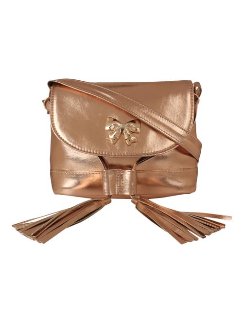 gold leatherette sling bag with tassel - 10435364 - Very Small Image - 1