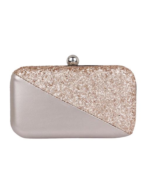 metallic leatherette embellished box clutch - 10435377 - Very Small Image - 1