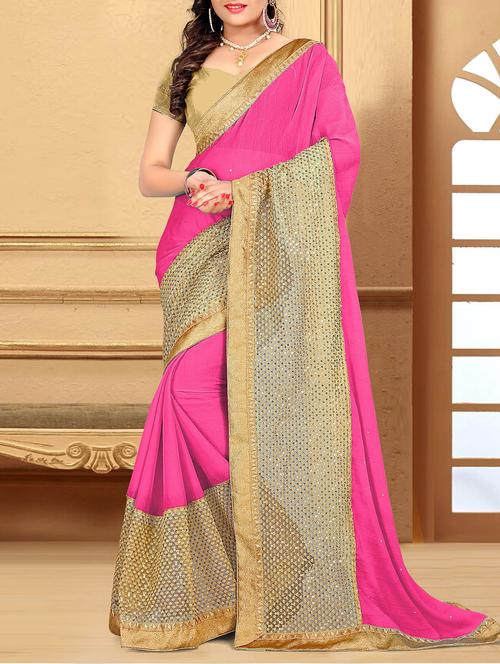 dark pink brasso saree - 10437921 - Very Small Image - 1