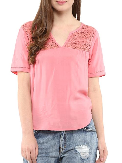 lace panel solid top - 10438421 - Very Small Image - 1