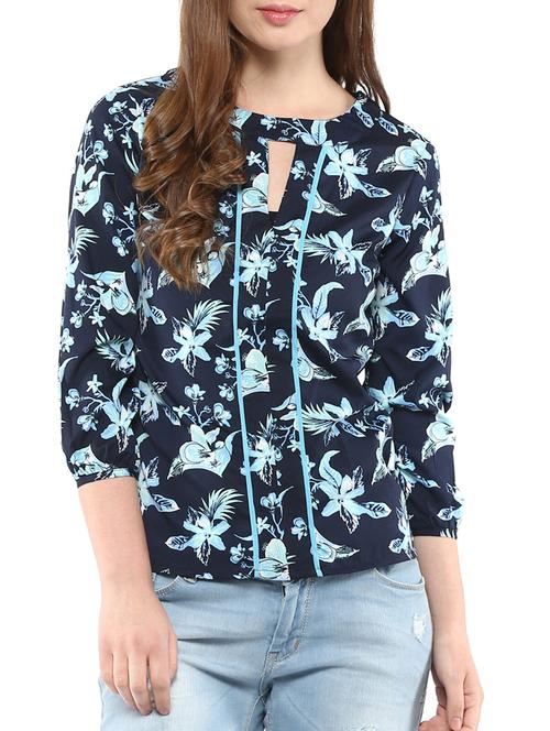 harpa navy crepe top - 10438454 - Very Small Image - 1