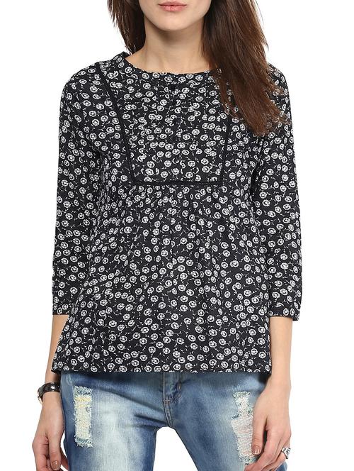 harpa black rayon top - 10438519 - Very Small Image - 1