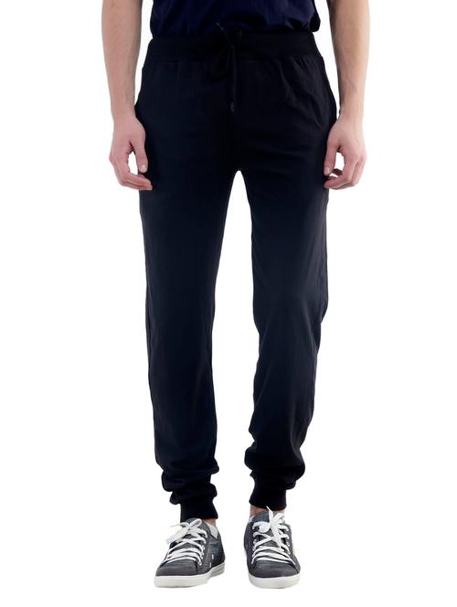 black cotton blend track pant - 10438529 - Very Small Image - 1