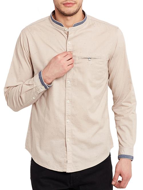 neutral cotton casual shirt - 10443068 - Very Small Image - 1