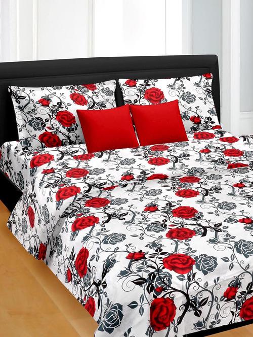 cotton double bed sheet with two pillow cover - 10444339 - Very Small Image - 1
