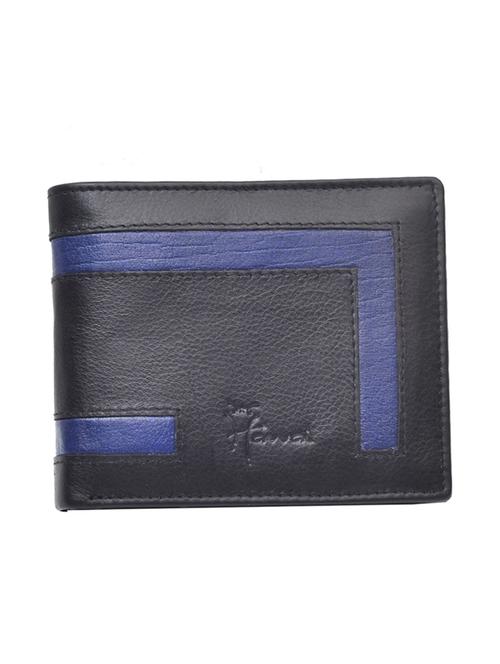 black, blue colored leather men's wallet - 10444514 - Very Small Image - 1