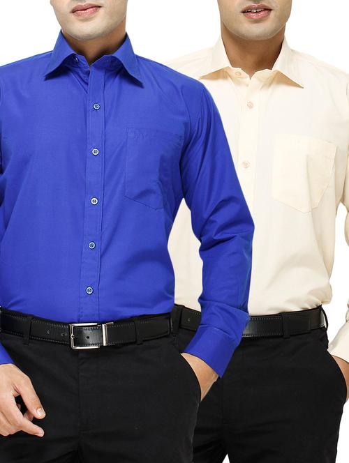 multi colored cotton blend formal shirt - 10445558 - Very Small Image - 1
