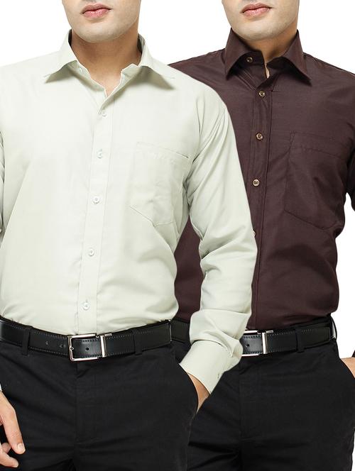 multi colored cotton blend formal shirt - 10445584 - Very Small Image - 1
