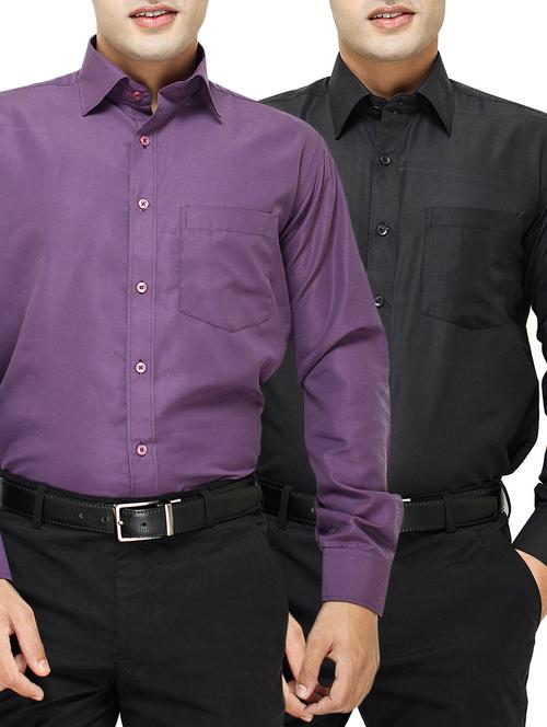 multi colored cotton blend formal shirt - 10445596 - Very Small Image - 1
