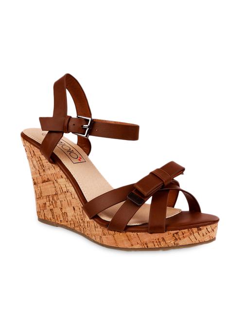 leatherette bow embellished strappy wedges - 1044803 - Very Small Image - 1