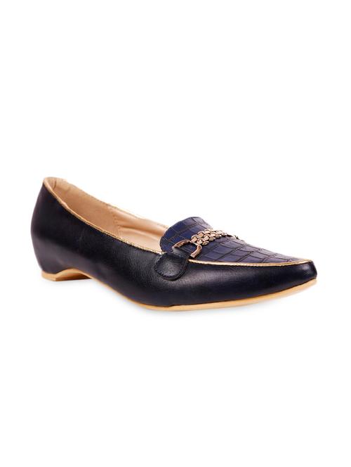 blue croc skin pattern leatherette loafers - 1044818 - Very Small Image - 1