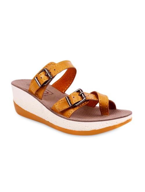 buckle strapped tan platform slip-ons - 1044843 - Very Small Image - 1