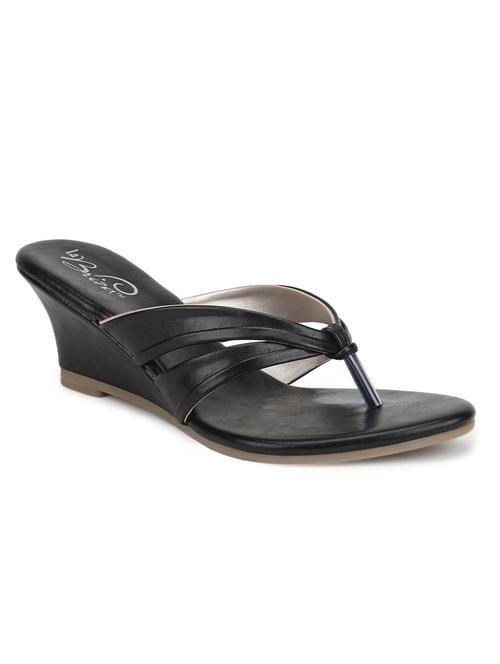 black leatherette wedge - 10451220 - Very Small Image - 1