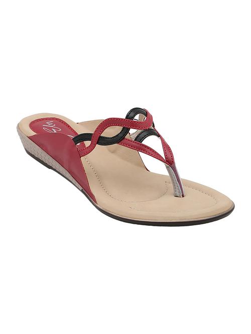 red leatherette toe separator sandal - 10451224 - Very Small Image - 1