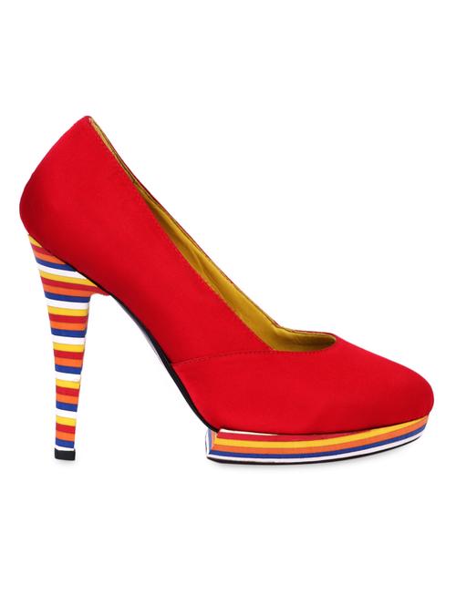red satin platform stilettoes - 1045129 - Very Small Image - 1