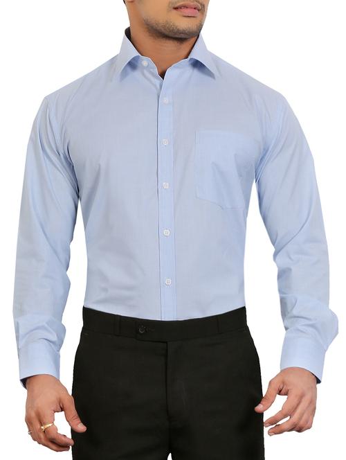 light blue cotton formal shirt - 10452974 - Very Small Image - 1
