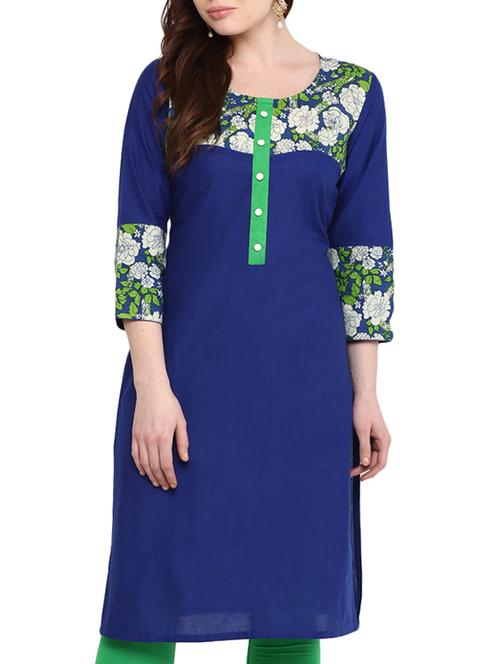 printed straight kurta - 10453047 - Very Small Image - 1