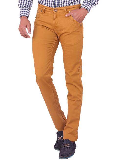 yellow cotton casual trousers - 10453236 - Very Small Image - 1
