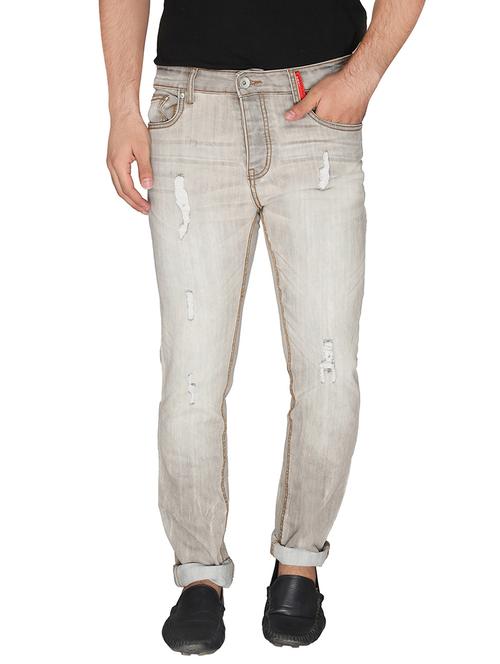 grey cotton blend jeans - 10453718 - Very Small Image - 1