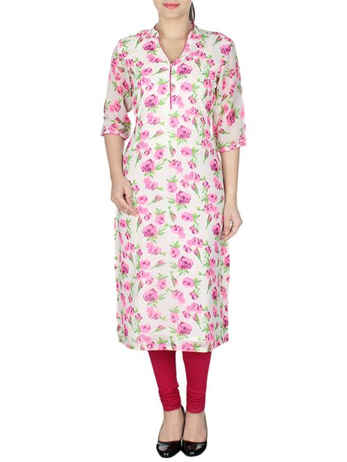 pink cotton straight kurta - 10458762 - Very Small Image - 1