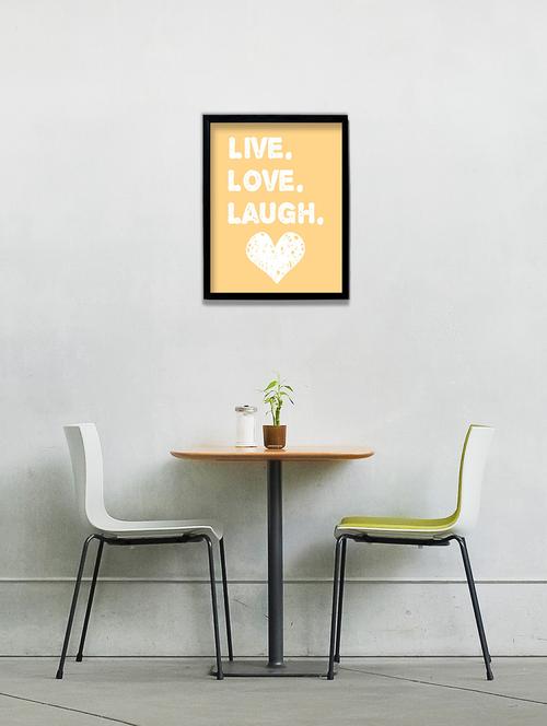 live love laugh yellow framed wall art by stybuzz - 10463801 - Very Small Image - 1