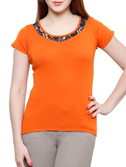 orange poly cotton top - 10466910 - Very Small Image - 1