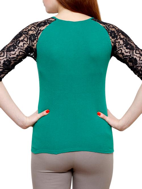 dark green poly cotton top - 10466926 - Very Small Image - 1