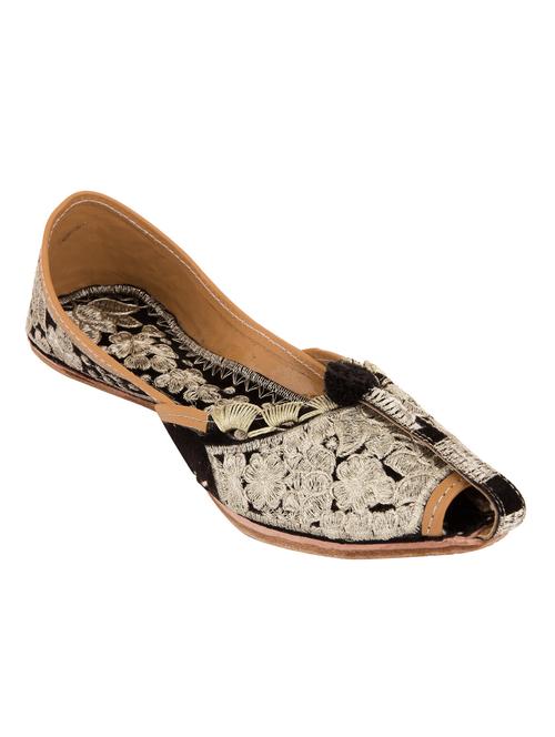 black fabric slip on mojaris - 10478296 - Very Small Image - 1