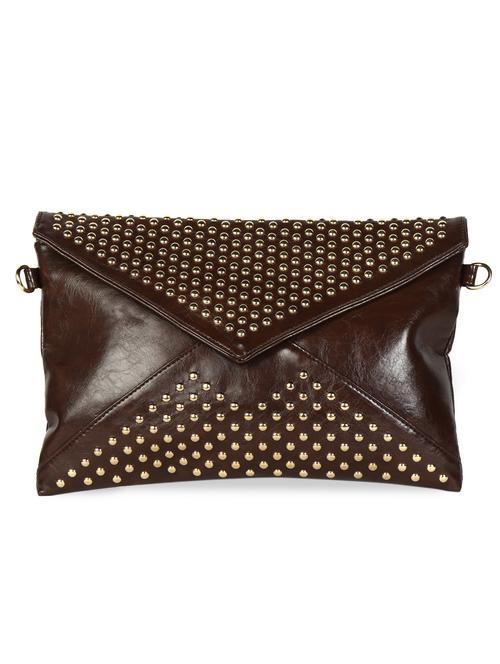 studded leatherette clutch - 1048025 - Very Small Image - 1