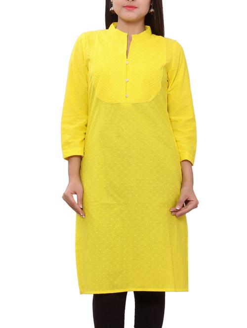 yellow cotton kurta - 10481975 - Very Small Image - 1