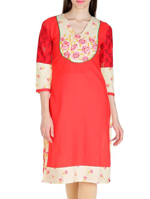 multi colored cotton anarkali kurta - 10482078 - Very Small Image - 1