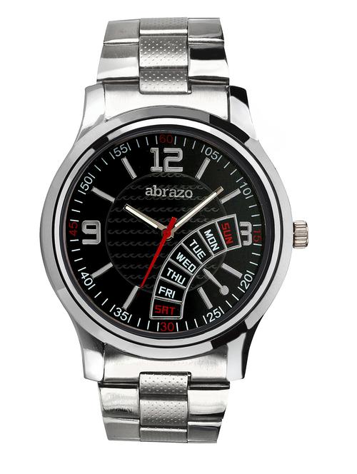 black colored metal alloy watch with day display - 10484779 - Very Small Image - 1