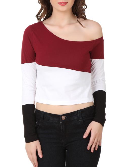 single shoulder color blocked top - 10485246 - Very Small Image - 1