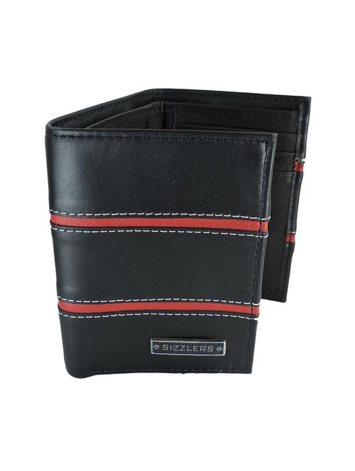 Black, Red colored leather wallet - 10487154 - Very Small Image - 1