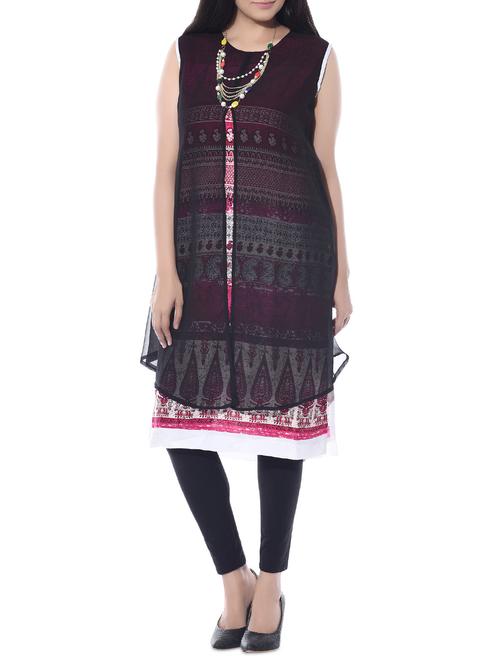 pink rayon kurti - 10490744 - Very Small Image - 1