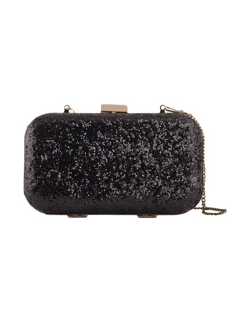 black sequined satin box clutch - 10491250 - Very Small Image - 1