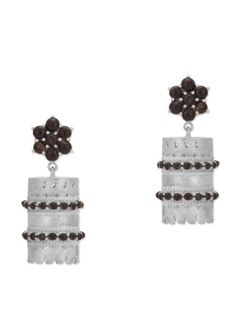 vijayshree sovani silver stone embellished earrings - 10493026 - Very Small Image - 1