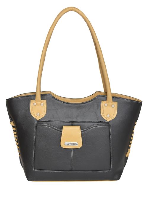 black , beige leatherette handbag - 10493171 - Very Small Image - 1