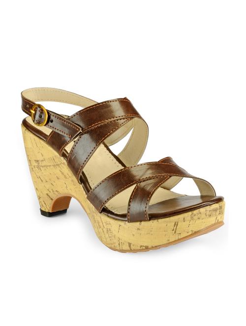 brown leatherette sandals - 10494879 - Very Small Image - 1