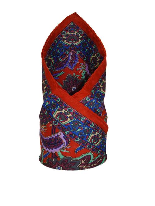 leonardi printed red & blue pocket square - 10495346 - Very Small Image - 1